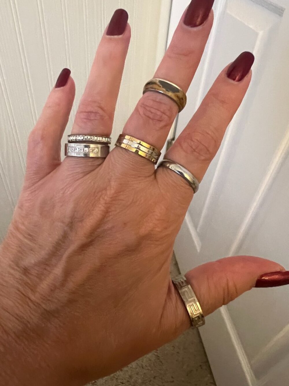 Men’s 6‑Piece Mixed‑Material Ring Bundle – Unisex Styles